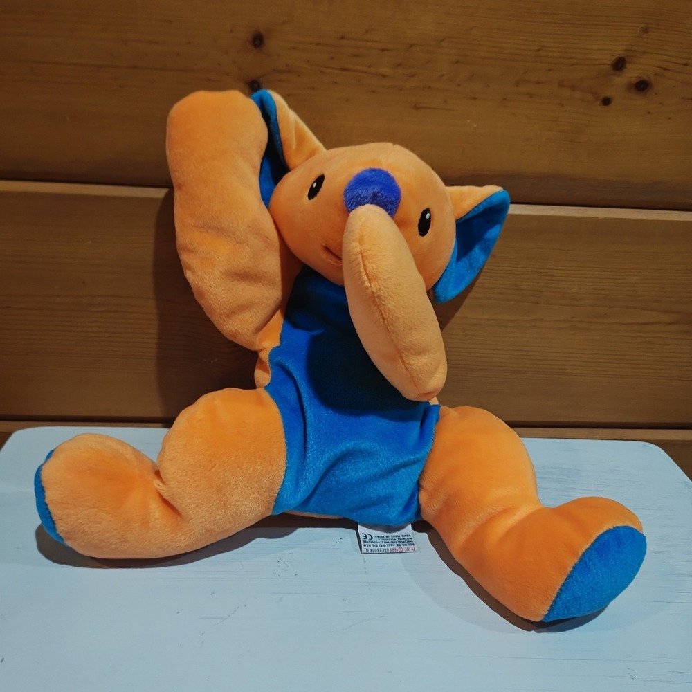 Ty 1998 Kolala Beanie Baby Buddy Orange/Blue Stuffed Bear Plush Orange Blue E22